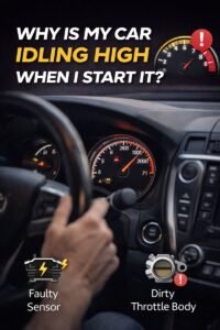 why is my car idling high when i start it