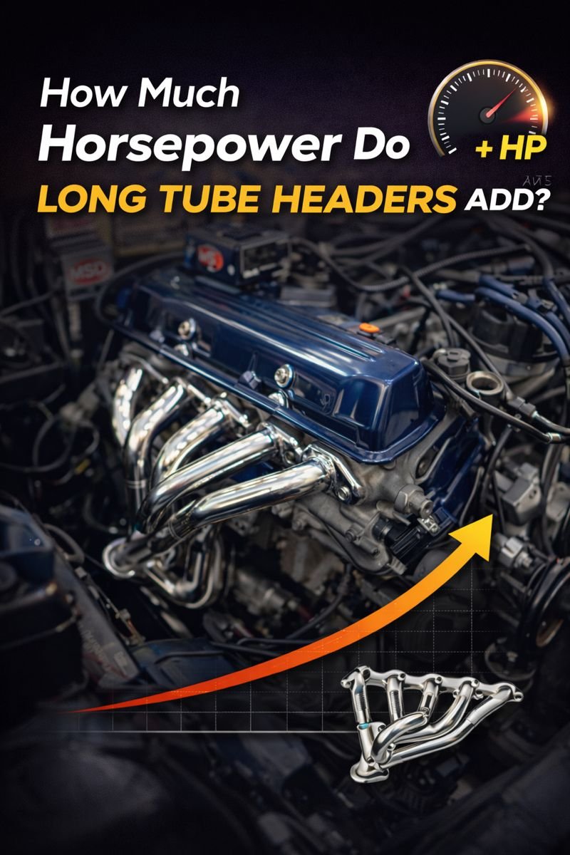 how much horsepower does long tube headers add