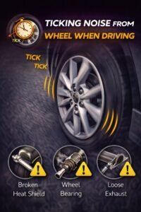 ticking noise from wheel when driving