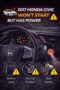 2017 honda civic won't start but has power