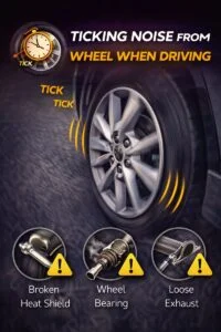 ticking noise from wheel when driving